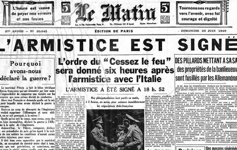 22 juin 1940 : armistice entre le IIIe Reich et la France
