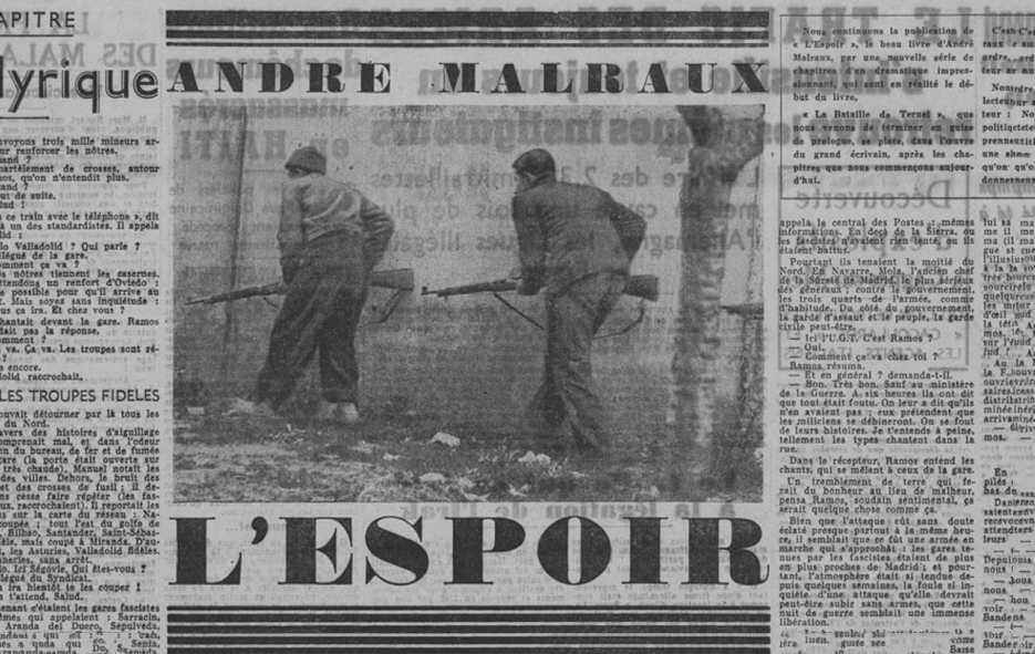 1937 : « L'Espoir » de Malraux dans le journal Ce Soir