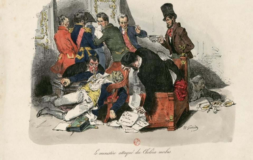 Le ministère attaqué du Choléra morbus par Grandville (1803-1847) - source BnF