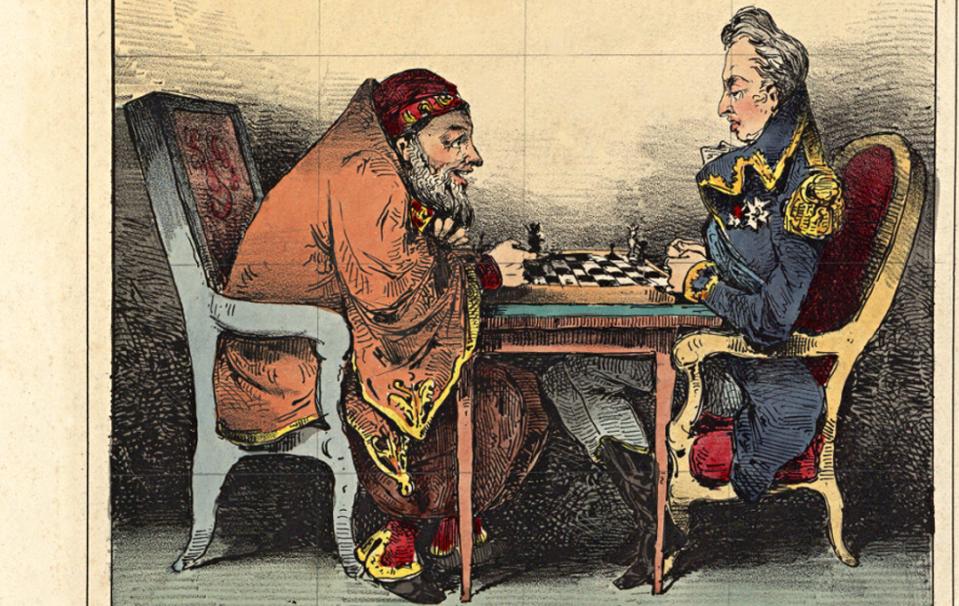 Le Dey d'Alger et Charles X ; Mendouze ; Osterwald Aîné ; 1830 - Source BnF.